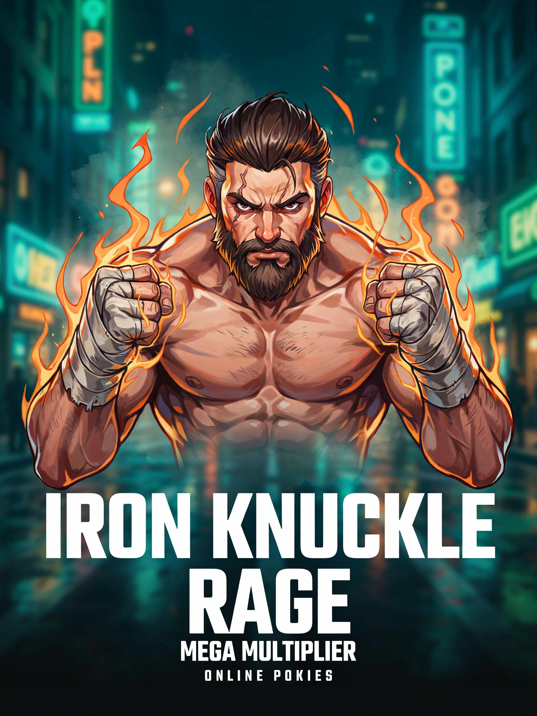 Title art for the Fist of Destruction Mega Multiplier online pokie